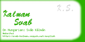 kalman svab business card